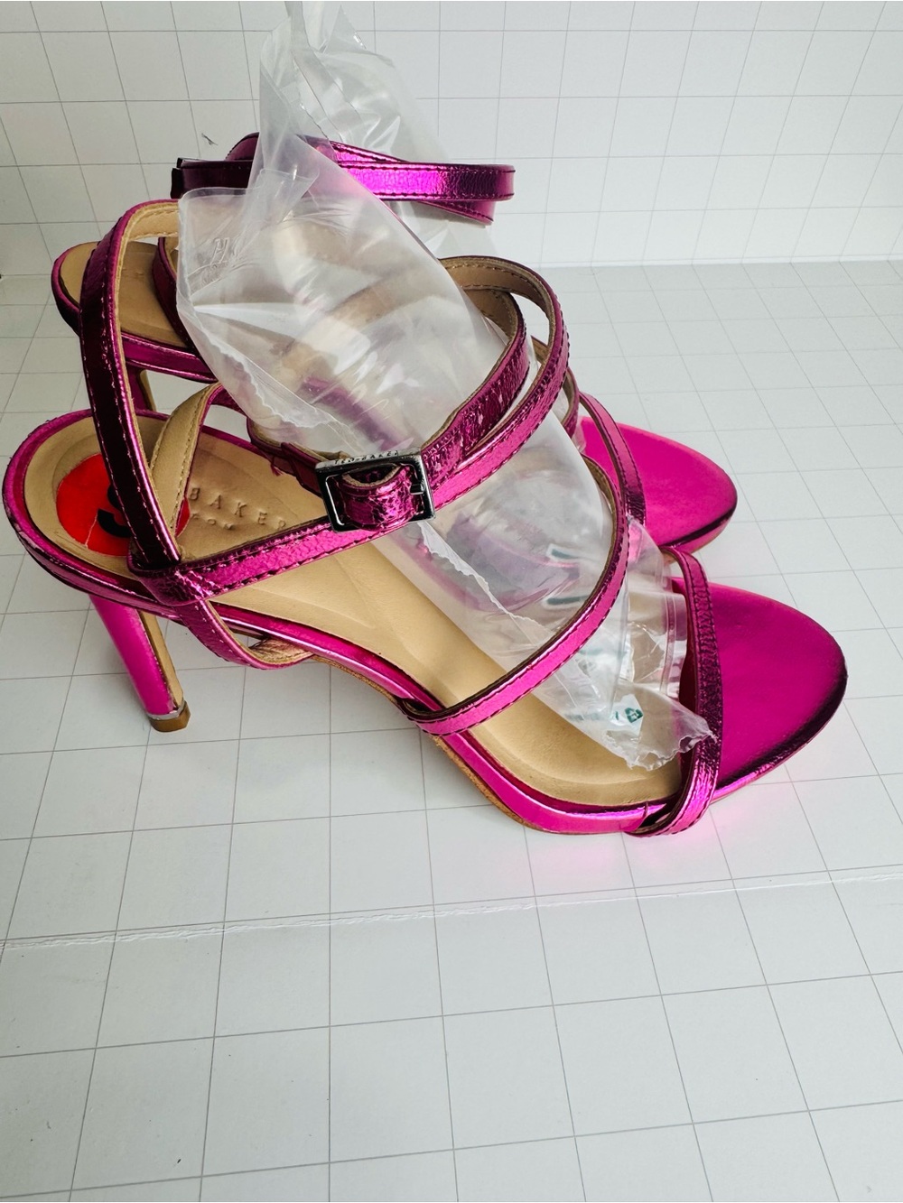 Ted Baker Metallic Fuchsia Strappy Stiletto Sandal - Picture 6 of 10
